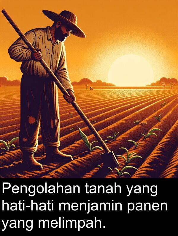 panen: Pengolahan tanah yang hati-hati menjamin panen yang melimpah.