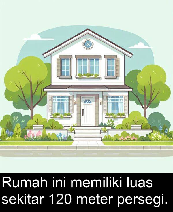 luas: Rumah ini memiliki luas sekitar 120 meter persegi.