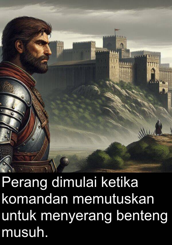 benteng: Perang dimulai ketika komandan memutuskan untuk menyerang benteng musuh.