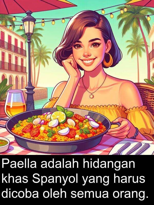 khas: Paella adalah hidangan khas Spanyol yang harus dicoba oleh semua orang.