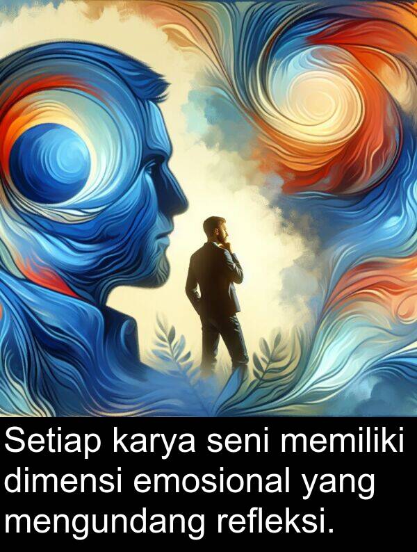 refleksi: Setiap karya seni memiliki dimensi emosional yang mengundang refleksi.