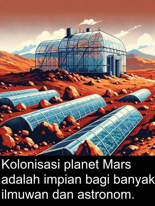 impian: Kolonisasi planet Mars adalah impian bagi banyak ilmuwan dan astronom.
