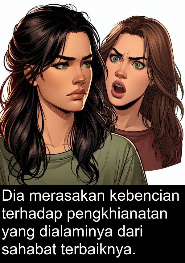 terbaiknya: Dia merasakan kebencian terhadap pengkhianatan yang dialaminya dari sahabat terbaiknya.