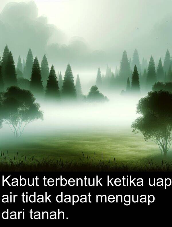 terbentuk: Kabut terbentuk ketika uap air tidak dapat menguap dari tanah.
