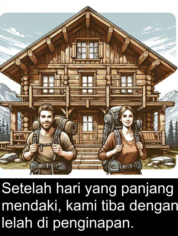 panjang: Setelah hari yang panjang mendaki, kami tiba dengan lelah di penginapan.