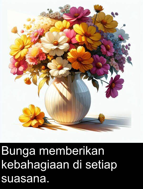 memberikan: Bunga memberikan kebahagiaan di setiap suasana.