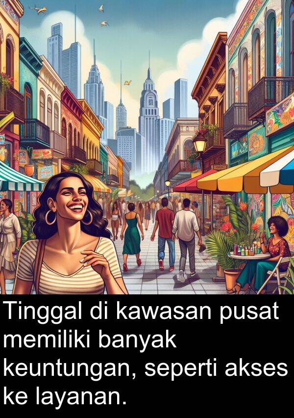 layanan: Tinggal di kawasan pusat memiliki banyak keuntungan, seperti akses ke layanan.