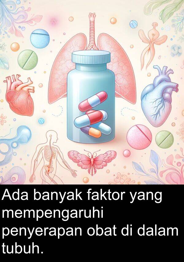 obat: Ada banyak faktor yang mempengaruhi penyerapan obat di dalam tubuh.