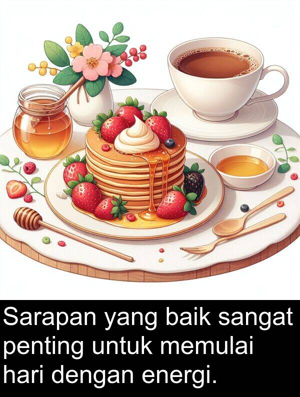 energi: Sarapan yang baik sangat penting untuk memulai hari dengan energi.