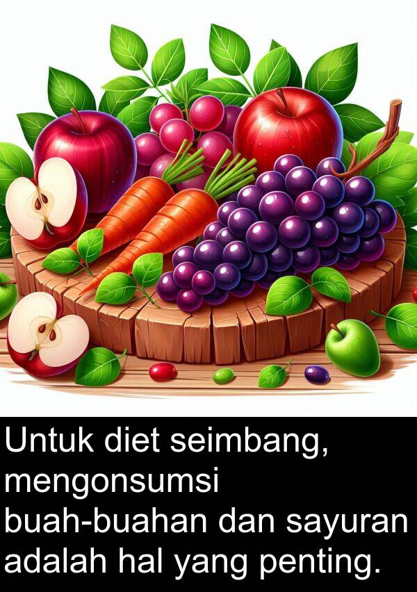 seimbang: Untuk diet seimbang, mengonsumsi buah-buahan dan sayuran adalah hal yang penting.