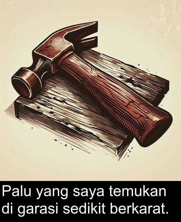 temukan: Palu yang saya temukan di garasi sedikit berkarat.