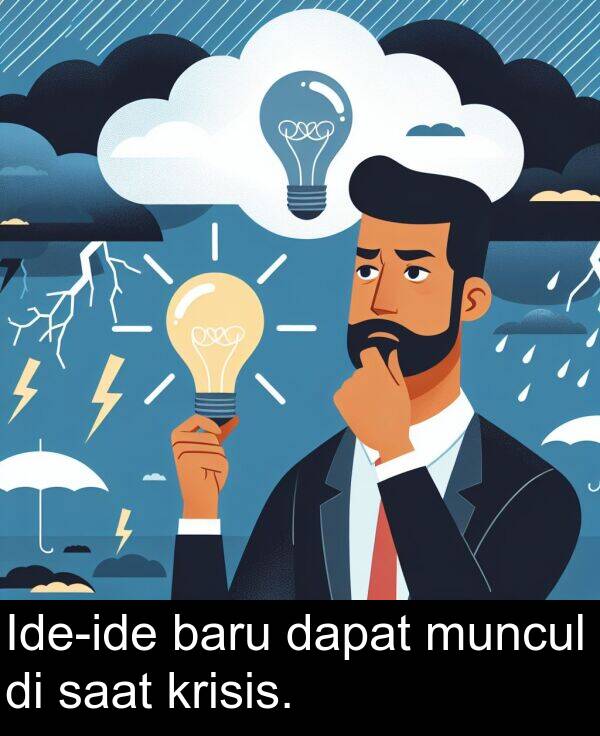 saat: Ide-ide baru dapat muncul di saat krisis.