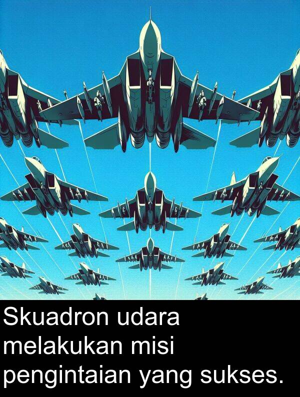melakukan: Skuadron udara melakukan misi pengintaian yang sukses.