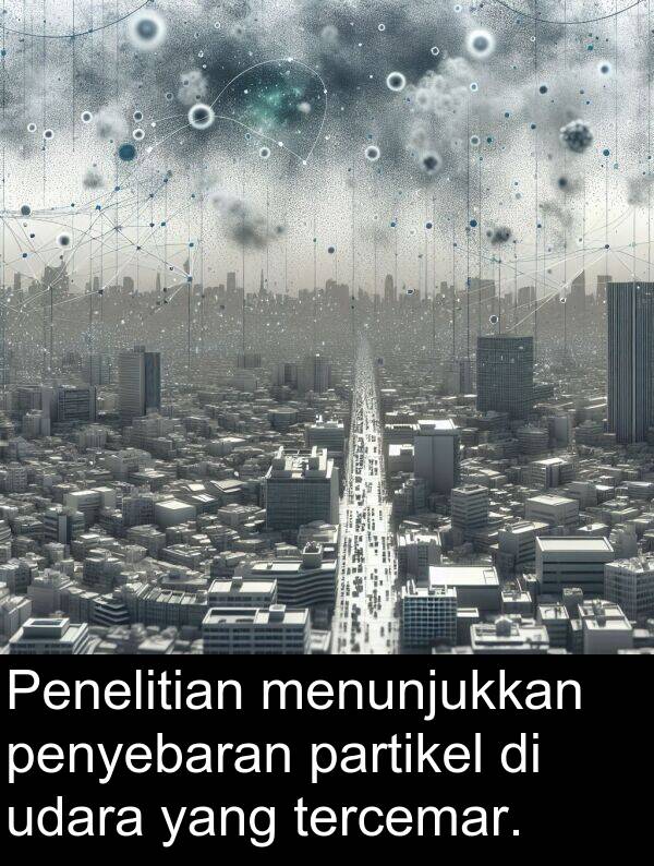 tercemar: Penelitian menunjukkan penyebaran partikel di udara yang tercemar.