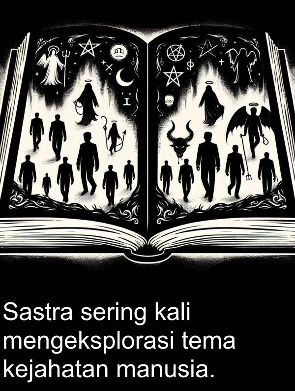 manusia: Sastra sering kali mengeksplorasi tema kejahatan manusia.