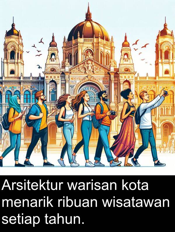 tahun: Arsitektur warisan kota menarik ribuan wisatawan setiap tahun.