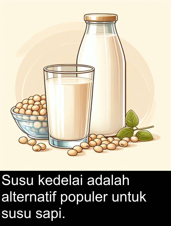 sapi: Susu kedelai adalah alternatif populer untuk susu sapi.