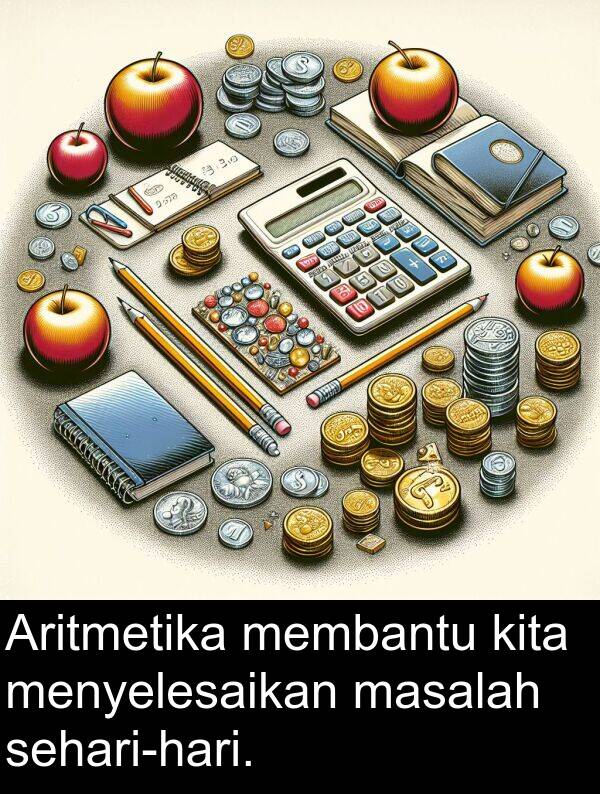 membantu: Aritmetika membantu kita menyelesaikan masalah sehari-hari.