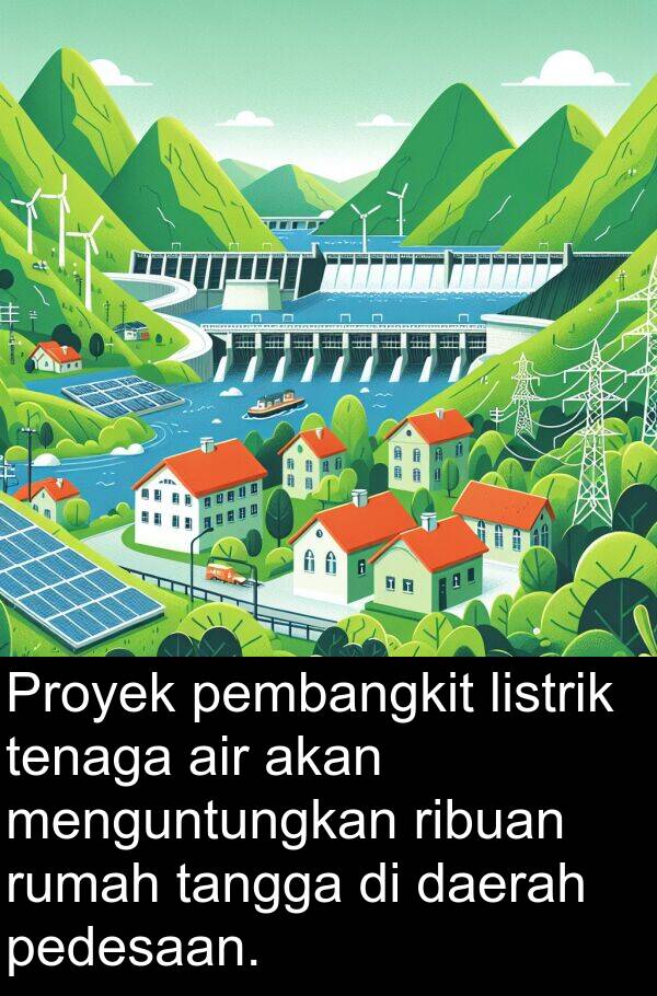 tenaga: Proyek pembangkit listrik tenaga air akan menguntungkan ribuan rumah tangga di daerah pedesaan.