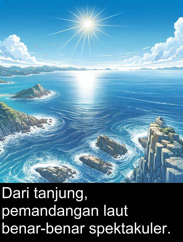 tanjung: Dari tanjung, pemandangan laut benar-benar spektakuler.