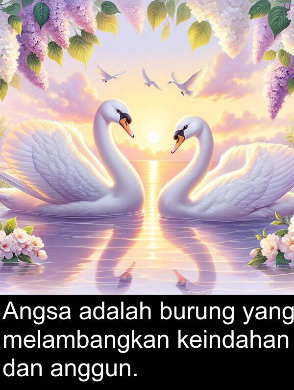 melambangkan: Angsa adalah burung yang melambangkan keindahan dan anggun.
