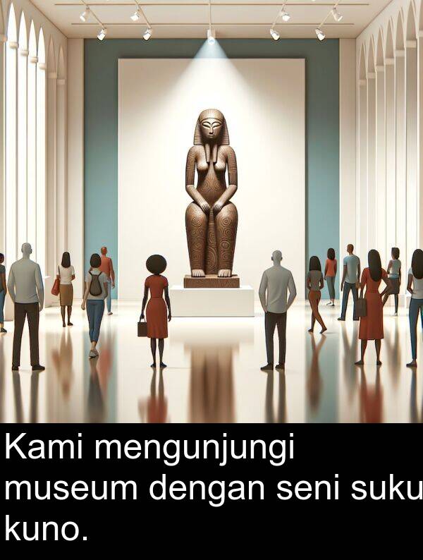 seni: Kami mengunjungi museum dengan seni suku kuno.