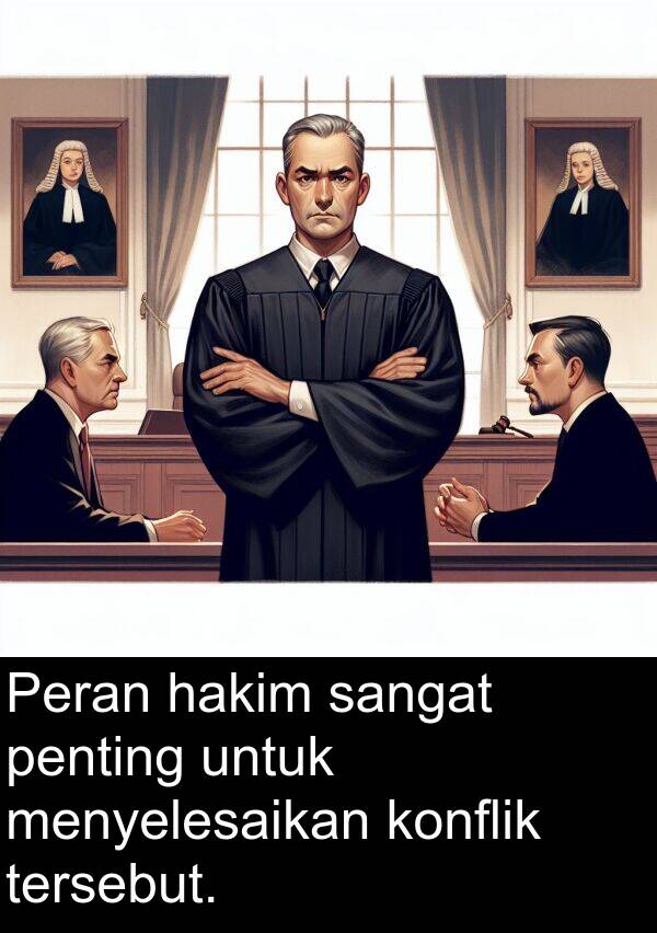 hakim: Peran hakim sangat penting untuk menyelesaikan konflik tersebut.