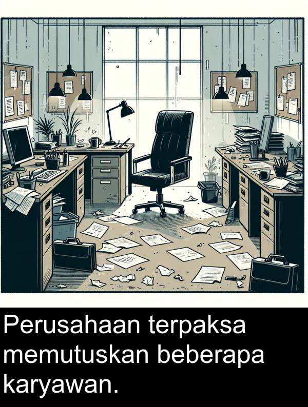 terpaksa: Perusahaan terpaksa memutuskan beberapa karyawan.