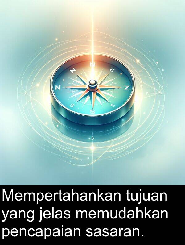 jelas: Mempertahankan tujuan yang jelas memudahkan pencapaian sasaran.