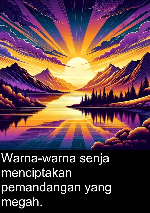 senja: Warna-warna senja menciptakan pemandangan yang megah.