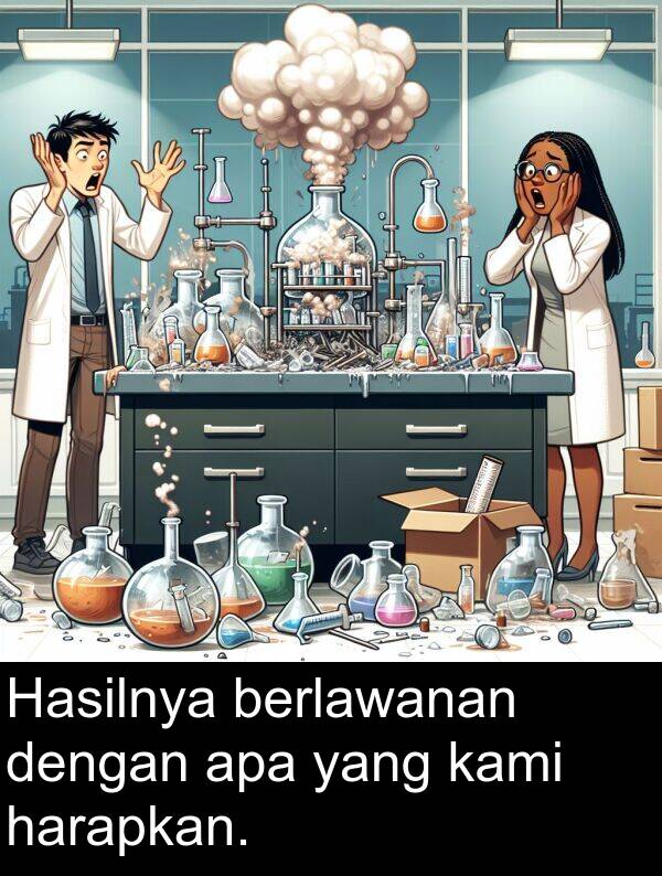harapkan: Hasilnya berlawanan dengan apa yang kami harapkan.