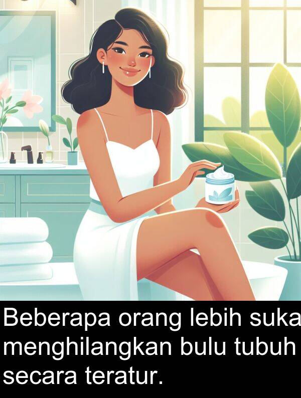 secara: Beberapa orang lebih suka menghilangkan bulu tubuh secara teratur.