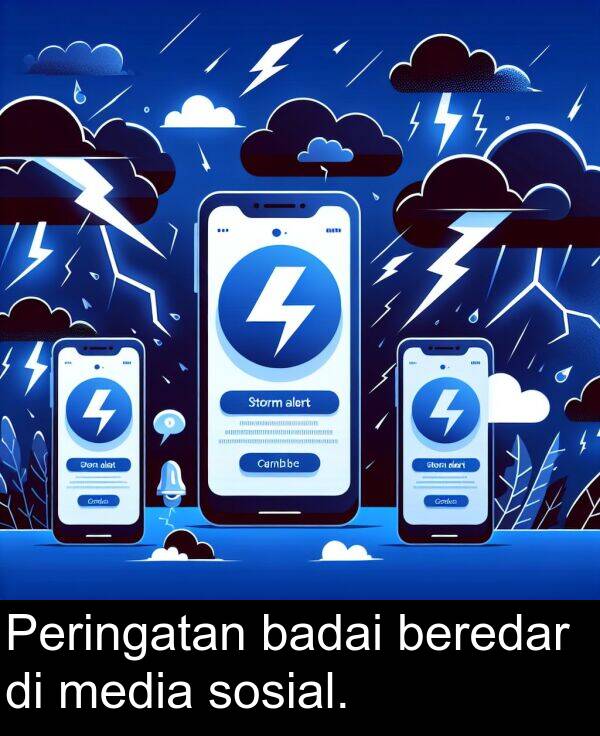 media: Peringatan badai beredar di media sosial.