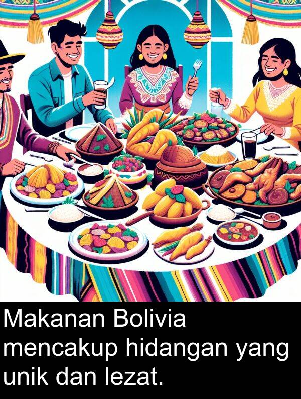 lezat: Makanan Bolivia mencakup hidangan yang unik dan lezat.