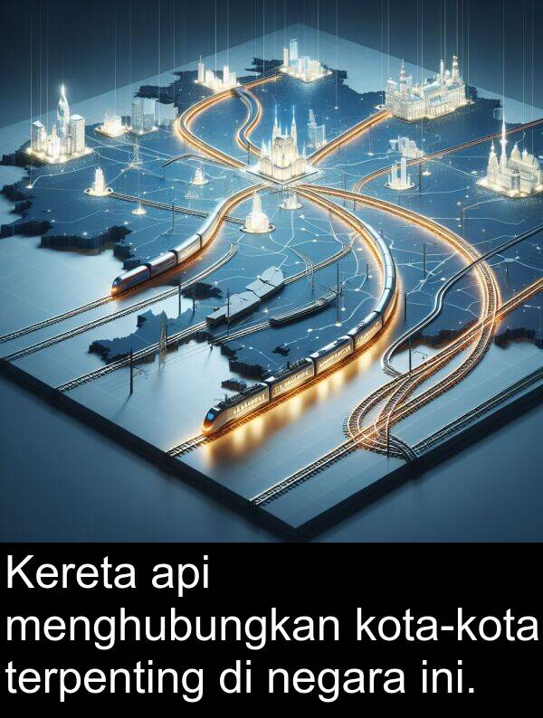 negara: Kereta api menghubungkan kota-kota terpenting di negara ini.
