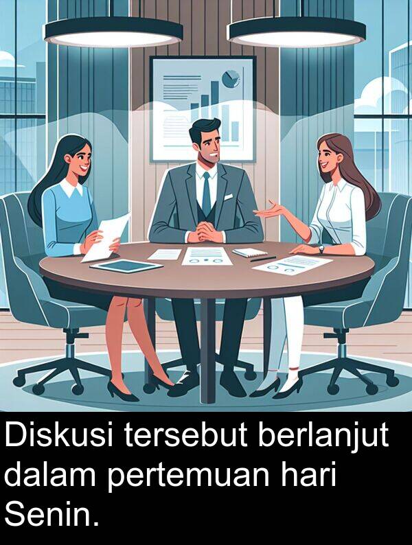 hari: Diskusi tersebut berlanjut dalam pertemuan hari Senin.