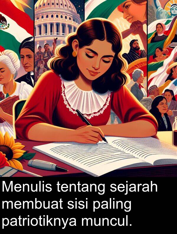 tentang: Menulis tentang sejarah membuat sisi paling patriotiknya muncul.