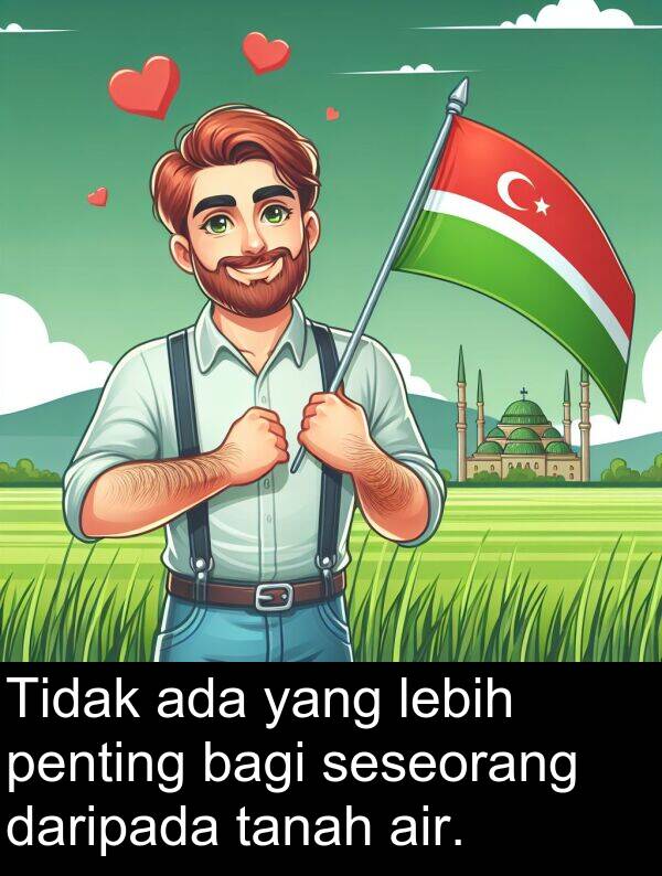 lebih: Tidak ada yang lebih penting bagi seseorang daripada tanah air.