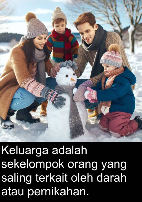 saling: Keluarga adalah sekelompok orang yang saling terkait oleh darah atau pernikahan.