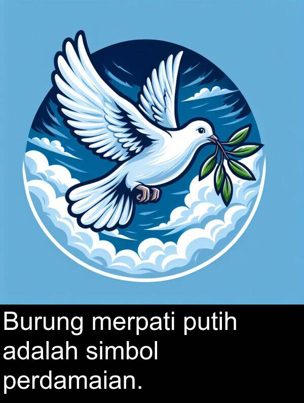 merpati: Burung merpati putih adalah simbol perdamaian.