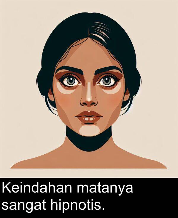 matanya: Keindahan matanya sangat hipnotis.