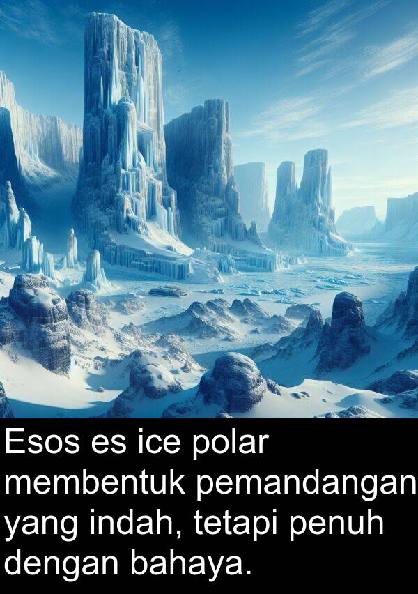 membentuk: Esos es ice polar membentuk pemandangan yang indah, tetapi penuh dengan bahaya.