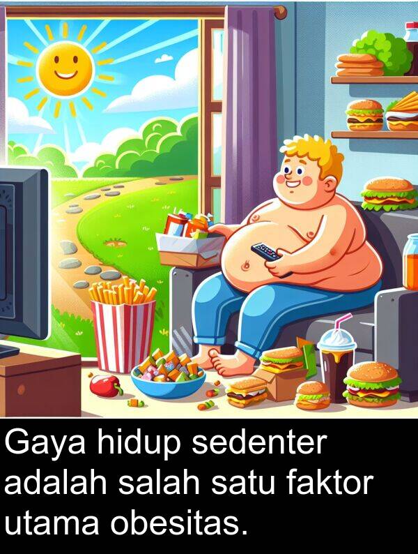 obesitas: Gaya hidup sedenter adalah salah satu faktor utama obesitas.
