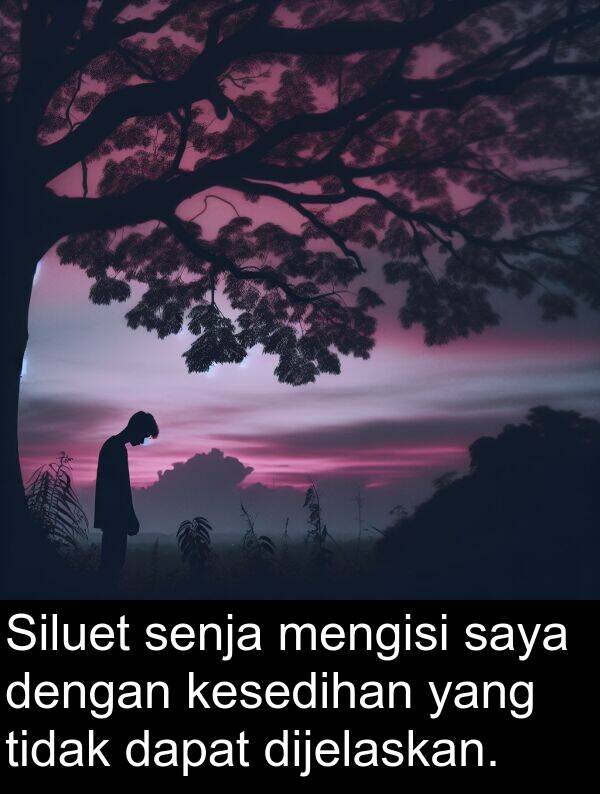 senja: Siluet senja mengisi saya dengan kesedihan yang tidak dapat dijelaskan.
