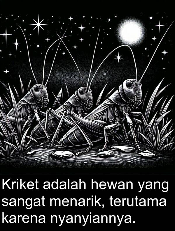 hewan: Kriket adalah hewan yang sangat menarik, terutama karena nyanyiannya.