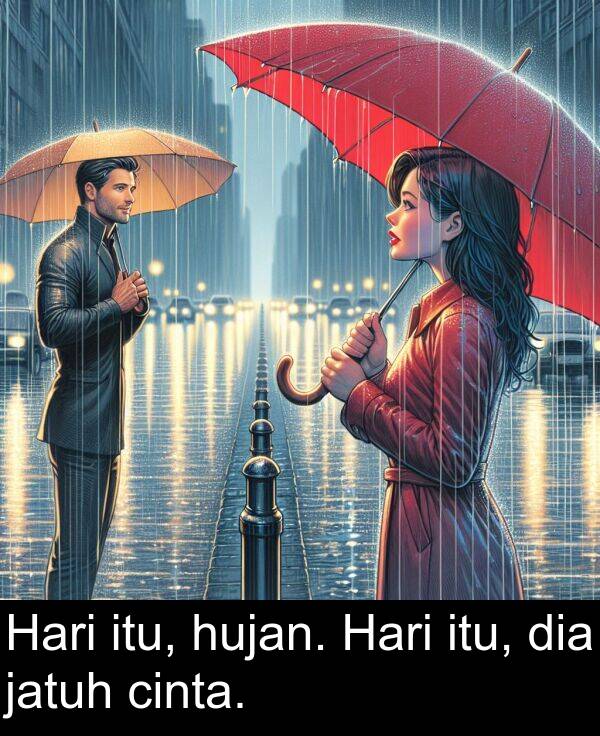 hujan: Hari itu, hujan. Hari itu, dia jatuh cinta.