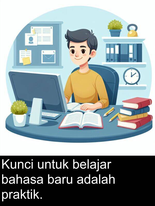 bahasa: Kunci untuk belajar bahasa baru adalah praktik.