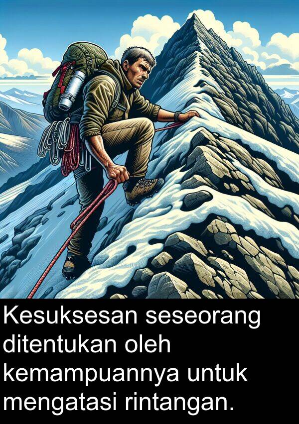 rintangan: Kesuksesan seseorang ditentukan oleh kemampuannya untuk mengatasi rintangan.
