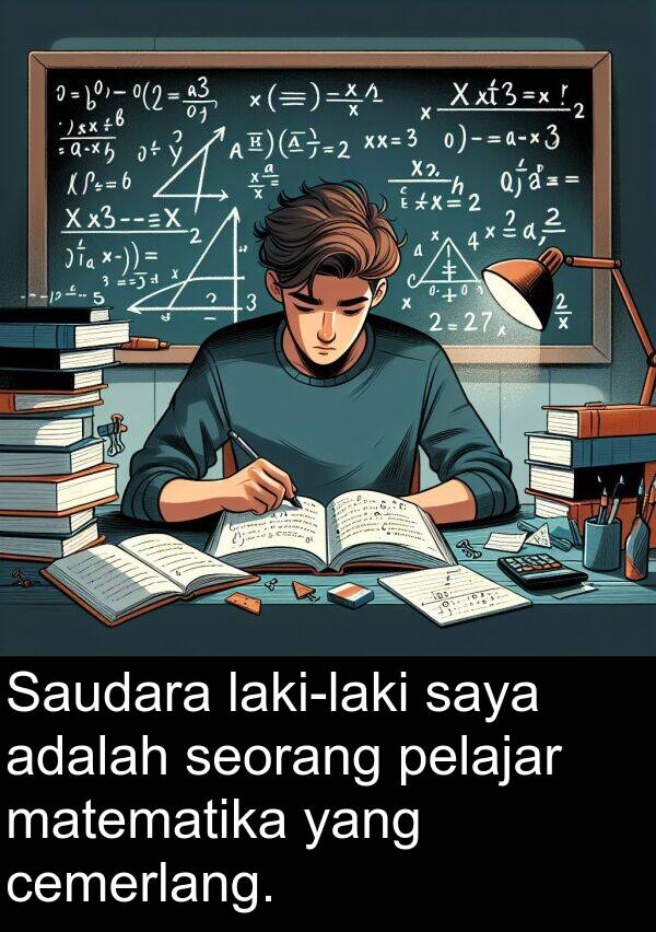 matematika: Saudara laki-laki saya adalah seorang pelajar matematika yang cemerlang.