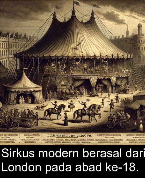 pada: Sirkus modern berasal dari London pada abad ke-18.